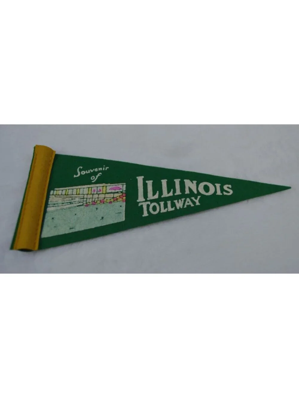 Vintage Souvenir of Illinois Tollway pennant